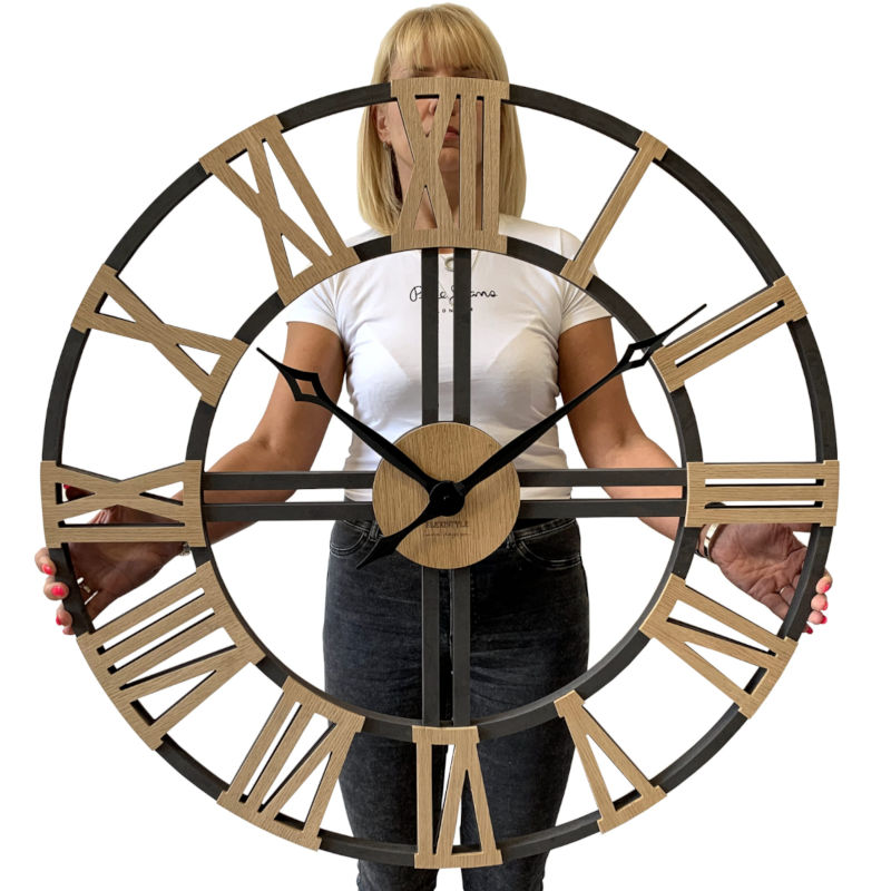 Zegar ścienny drewniany Roman Loft